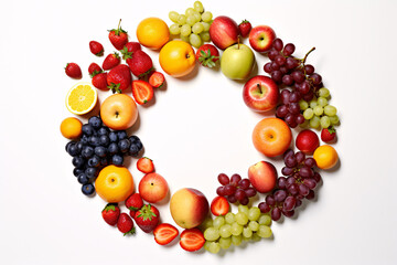 Naklejka na ściany i meble fruits and berries in circle