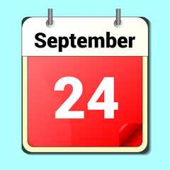 day on the calendar, vector image format, September 24