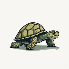 Obraz premium Cartoon illustration of a turtle. Generative AI.
