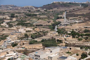 Fototapeta na wymiar View from the Cittadella, citadel of Victoria, Gozo Island, Malta