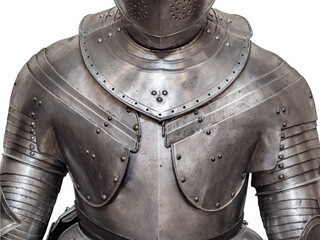 plate armour of night on white, isolated