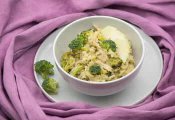 Rice with chicken and broccoli
