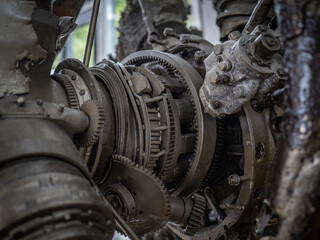 Mechanism of old melted  aircraft engine