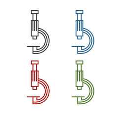 Microscope Set Science Concept logo. Unveils the wonders of scientific exploration. Vector illustration.