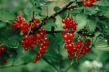 red currant berries on a branch