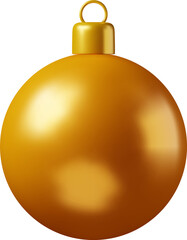 3D Gold Christmas Ball with Golden Clamp