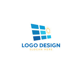 Solar panel logo design, Abstract design logo, electrical icon design on luxury background, electrical logo concept, solar icon design with black background