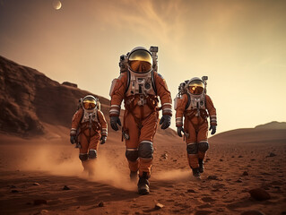 landing astronauts on mars - Powered by Adobe