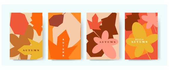 Set of abstract autumn backgrounds advertising, web, social media.  