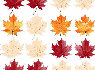 Obraz premium Maple leaves background SEAMLESS PATTERN. SEAMLESS WALLPAPER.