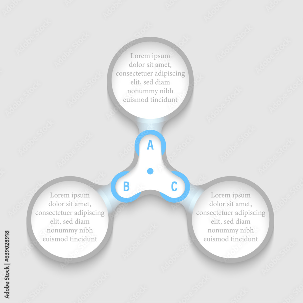 Poster three connected circular frames for text