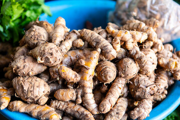 Close-Up Of Fresh Ginger. Healthy Fresh Food Background