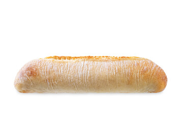 Ciabatta wheat bread on a white isolated background