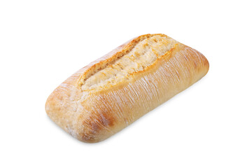 Ciabatta wheat bread on a white isolated background