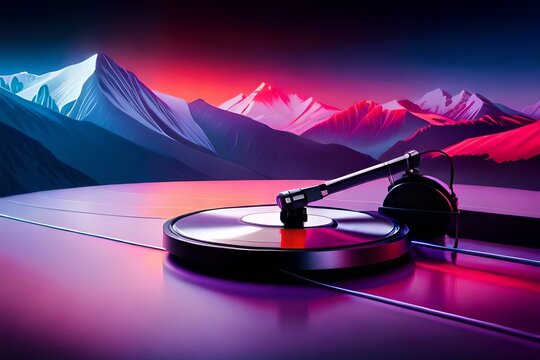 turntable with vinyl record
