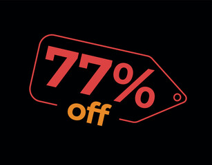 77, 77%, 77% off, 77% de desconto, %, % OFF, % de desconto, Desconto OFF, Promoção, etiqueta de desconto, etiqueta de preço, placa de preco, placa de desconto