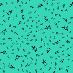 Black Magic hand mirror icon isolated seamless pattern on green background. Vector