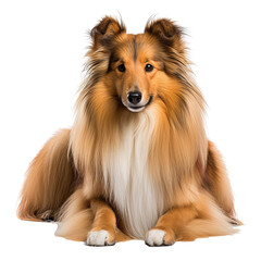 Scottish collie breed dog isolated on a white background