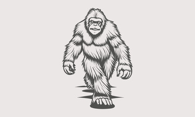 Black And White Gorilla Vector 