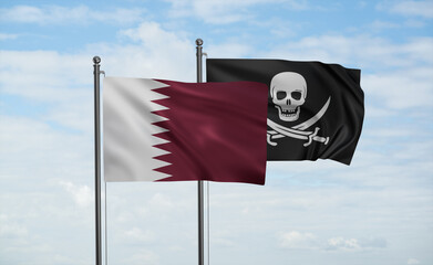 Pirate and Qatar flag
