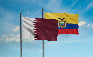 Ecuador and Qatar flag