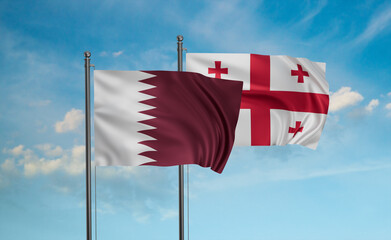 Georgia and Qatar flag