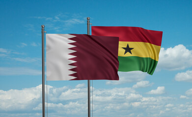 Ghana and Qatar flag