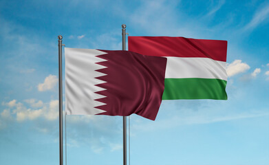 Hungary and Qatar flag