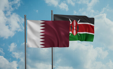 Kenya and Qatar flag