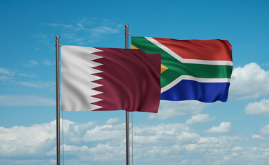 South Africa and Qatar flag