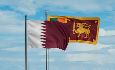 Sri Lanka and Qatar flag