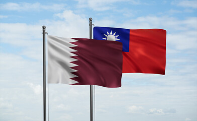 Taiwan and Qatar flag