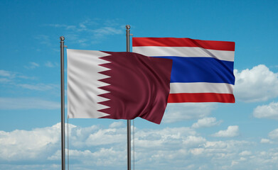 Thailand and Qatar flag