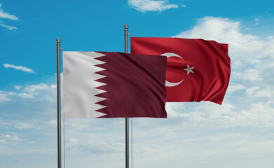 Turkey and Qatar flag