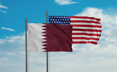 USA and Qatar flags