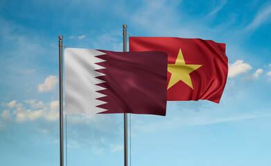 Vietnam and Qatar flag