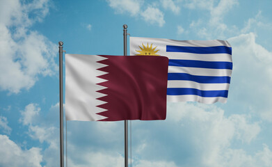 Uruguay and Qatar flag