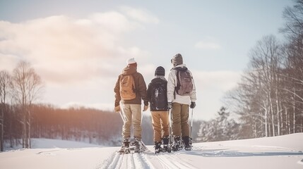 People Snowboard Winter Sport Friendship Concept