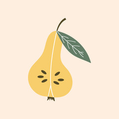 autumn. elements for autumn. harvest time. cozy. leaf fall. pumpkin. pear. mushrooms. on a colored background.