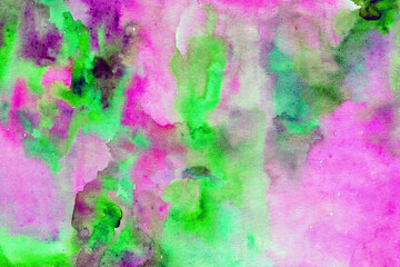 Green pink abstract hand painted background