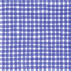 Navy Blue Gingham Check Hand Drawn Background
