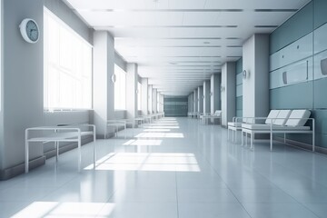 Empty corridor in modern hospital