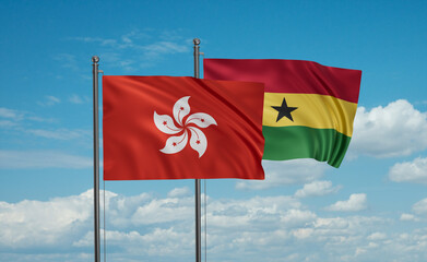 Ghana and Hong Kong flag