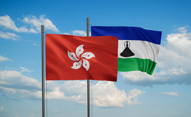 Lesotho and Hong Kong flag