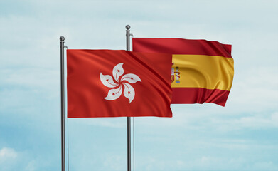 Spain and Hong Kong flag