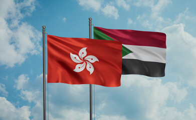 Sudan and Hong Kong flag