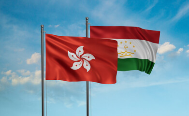 Tajikistan and Hong Kong flag