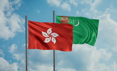 Turkmenistan and Hong Kong flag