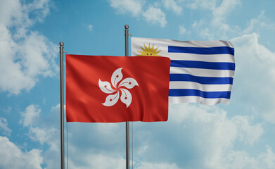 Uruguay and Hong Kong flag