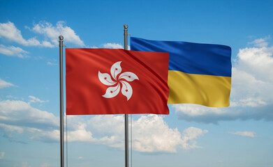 Ukrain and Hong Kong flag